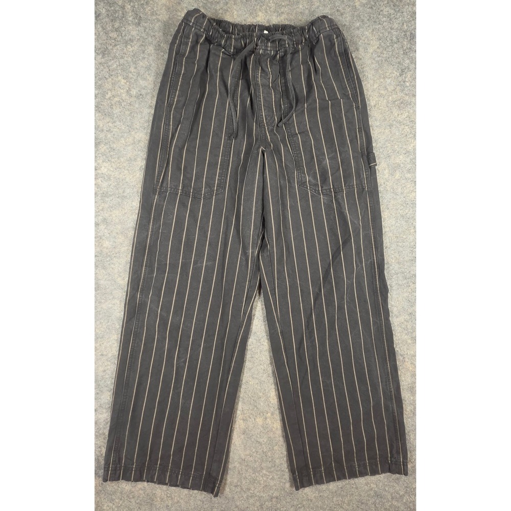 Aerie Workwear Pants Striped Wide Leg Carpenter Pants Gray Size Small Regular